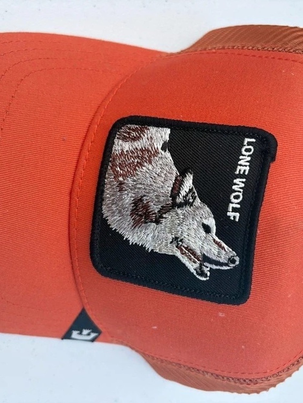 Lone Wolf Trucker Hat in Orange